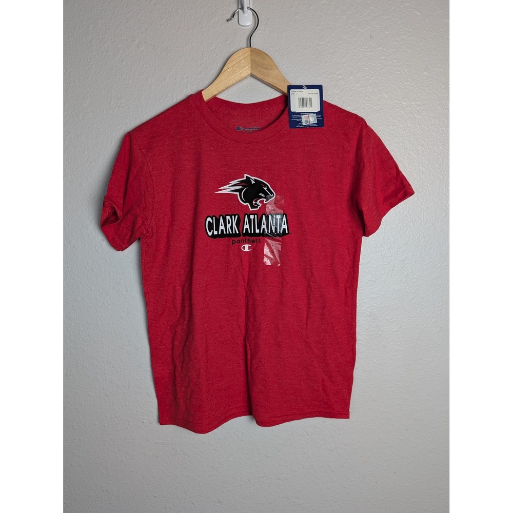 Champion Shirt Kids Large Red Clark Atlanta‎ Panthers Graphic College Tee 32904